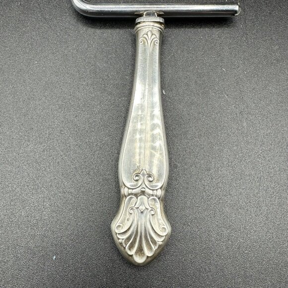 Vtg Sterling Silver Cheese Wire Slicer Server Cutter Royal Family Fleur De Lys - Picture 4 of 12
